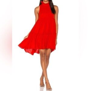 Elliatt Mock Neck Sonnet Red Dress